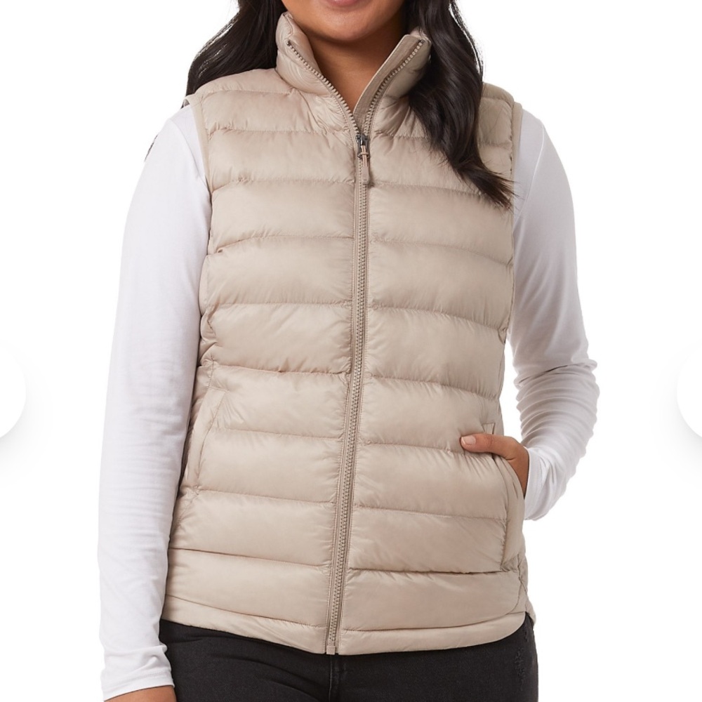 32 Degrees Women's Beige Puffer Vest
